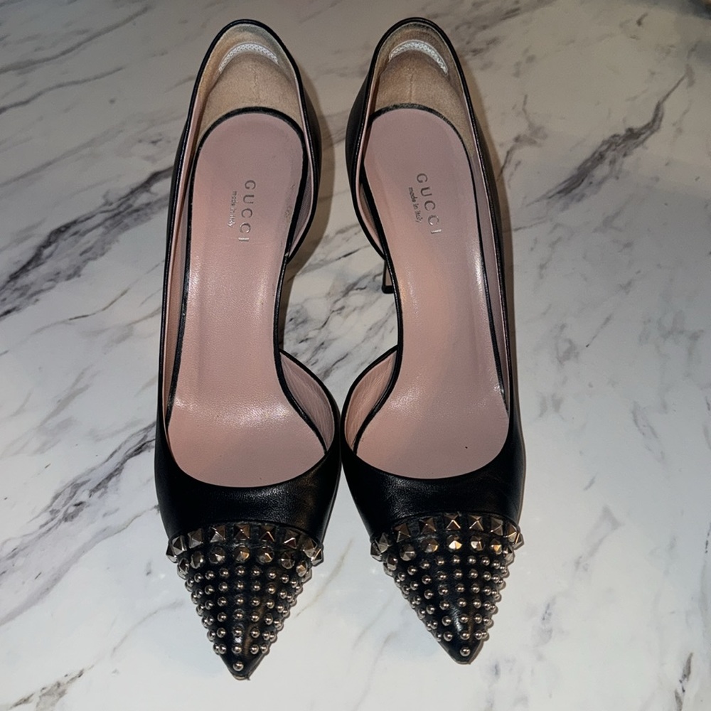 Gucci Malaga Kid Studded Pumps